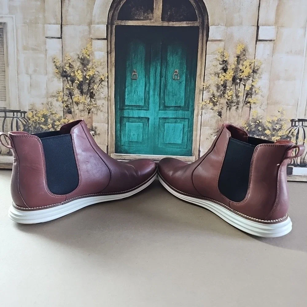 Men's size 12-Cole‎ Haan Grand.OS Pull On Brown Chelsea Dress Boots Shoes